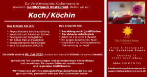 Koch/Köchin - Hotel Zur Goldenen Sonne